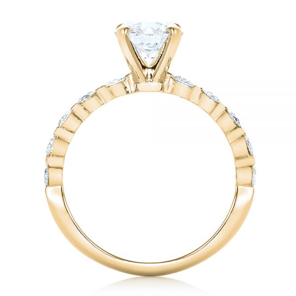 18k Yellow Gold 18k Yellow Gold Custom Tension Set Diamond Engagement Ring - Front View -  102451