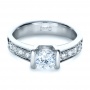  Platinum Custom Tension Set Diamond Engagement Ring - Flat View -  1292 - Thumbnail