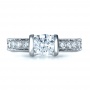  Platinum Custom Tension Set Diamond Engagement Ring - Top View -  1292 - Thumbnail