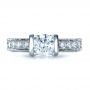  Platinum Custom Tension Set Diamond Engagement Ring - Top View -  1292 - Thumbnail