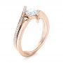 18k Rose Gold 18k Rose Gold Custom Tension Style Diamond Engagement Ring - Three-Quarter View -  103305 - Thumbnail