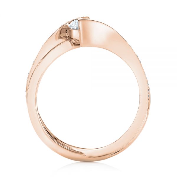 14k Rose Gold 14k Rose Gold Custom Tension Style Diamond Engagement Ring - Front View -  103305