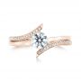 14k Rose Gold 14k Rose Gold Custom Tension Style Diamond Engagement Ring - Top View -  103305 - Thumbnail