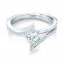 14k White Gold 14k White Gold Custom Tension Style Diamond Engagement Ring - Flat View -  103305 - Thumbnail