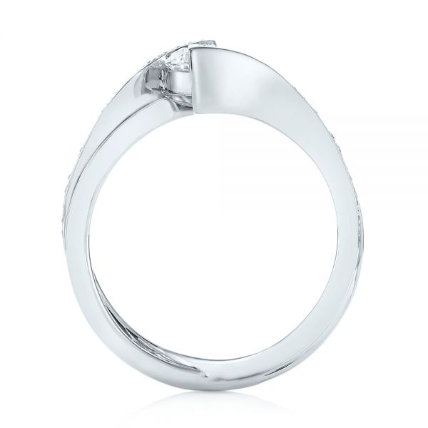  Platinum Platinum Custom Tension Style Diamond Engagement Ring - Front View -  103305