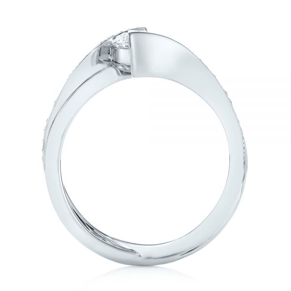 18k White Gold 18k White Gold Custom Tension Style Diamond Engagement Ring - Front View -  103305