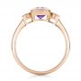 14k Rose Gold Custom Three Stone Amethyst And Sapphire Engagement Ring - Front View -  102142 - Thumbnail