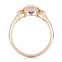 18k Rose Gold 18k Rose Gold Custom Three Stone Amethyst And Sapphire Engagement Ring - Front View -  102142 - Thumbnail