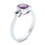  Platinum Platinum Custom Three Stone Amethyst And Sapphire Engagement Ring - Three-Quarter View -  102142 - Thumbnail