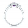 18k White Gold 18k White Gold Custom Three Stone Amethyst And Sapphire Engagement Ring - Front View -  102142 - Thumbnail