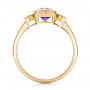 18k Yellow Gold 18k Yellow Gold Custom Three Stone Amethyst And Sapphire Engagement Ring - Front View -  102142 - Thumbnail