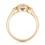 18k Yellow Gold 18k Yellow Gold Custom Three Stone Amethyst And Sapphire Engagement Ring - Front View -  102142 - Thumbnail