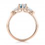 18k Rose Gold 18k Rose Gold Custom Three Stone Aquamarine And Diamond Engagement Ring - Front View -  102105 - Thumbnail