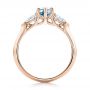 14k Rose Gold 14k Rose Gold Custom Three Stone Aquamarine And Diamond Engagement Ring - Front View -  102105 - Thumbnail