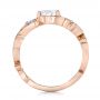 18k Rose Gold 18k Rose Gold Custom Three Stone Aquamarine And Diamond Engagement Ring - Front View -  102408 - Thumbnail