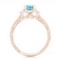 18k Rose Gold 18k Rose Gold Custom Three Stone Aquamarine And Diamond Engagement Ring - Front View -  102548 - Thumbnail