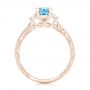 14k Rose Gold 14k Rose Gold Custom Three Stone Aquamarine And Diamond Engagement Ring - Front View -  102548 - Thumbnail