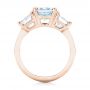 18k Rose Gold 18k Rose Gold Custom Three Stone Aquamarine And Diamond Engagement Ring - Front View -  103364 - Thumbnail