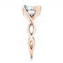 18k Rose Gold 18k Rose Gold Custom Three Stone Aquamarine And Diamond Engagement Ring - Side View -  102989 - Thumbnail