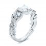  Platinum Platinum Custom Three Stone Aquamarine And Diamond Engagement Ring - Three-Quarter View -  102408 - Thumbnail