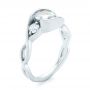 18k White Gold 18k White Gold Custom Three Stone Aquamarine And Diamond Engagement Ring - Three-Quarter View -  102989 - Thumbnail
