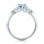  Platinum Custom Three Stone Aquamarine And Diamond Engagement Ring - Front View -  102105 - Thumbnail