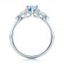 14k White Gold 14k White Gold Custom Three Stone Aquamarine And Diamond Engagement Ring - Front View -  102105 - Thumbnail