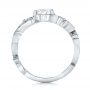 18k White Gold 18k White Gold Custom Three Stone Aquamarine And Diamond Engagement Ring - Front View -  102408 - Thumbnail