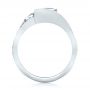 18k White Gold 18k White Gold Custom Three Stone Aquamarine And Diamond Engagement Ring - Front View -  102989 - Thumbnail