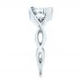  Platinum Platinum Custom Three Stone Aquamarine And Diamond Engagement Ring - Side View -  102989 - Thumbnail