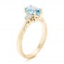 18k Yellow Gold 18k Yellow Gold Custom Three Stone Aquamarine And Diamond Engagement Ring - Three-Quarter View -  102548 - Thumbnail