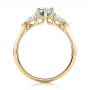 14k Yellow Gold 14k Yellow Gold Custom Three Stone Aquamarine And Diamond Engagement Ring - Front View -  102105 - Thumbnail