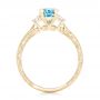 14k Yellow Gold 14k Yellow Gold Custom Three Stone Aquamarine And Diamond Engagement Ring - Front View -  102548 - Thumbnail