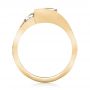 18k Yellow Gold 18k Yellow Gold Custom Three Stone Aquamarine And Diamond Engagement Ring - Front View -  102989 - Thumbnail