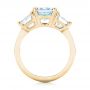 18k Yellow Gold 18k Yellow Gold Custom Three Stone Aquamarine And Diamond Engagement Ring - Front View -  103364 - Thumbnail