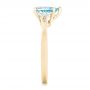 14k Yellow Gold 14k Yellow Gold Custom Three Stone Aquamarine And Diamond Engagement Ring - Side View -  102548 - Thumbnail