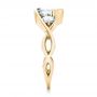 18k Yellow Gold 18k Yellow Gold Custom Three Stone Aquamarine And Diamond Engagement Ring - Side View -  102989 - Thumbnail