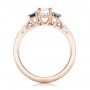 14k Rose Gold 14k Rose Gold Custom Three Stone Blue Sapphire And Diamond Engagement Ring - Front View -  102250 - Thumbnail