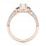 18k Rose Gold 18k Rose Gold Custom Three Stone Blue Sapphire And Diamond Engagement Ring - Front View -  102926 - Thumbnail