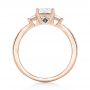14k Rose Gold 14k Rose Gold Custom Three Stone Diamond Engagement Ring With Blue Sapphires - Front View -  102992 - Thumbnail