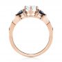 18k Rose Gold 18k Rose Gold Custom Three Stone Blue Sapphire And Diamond Engagement Ring - Front View -  103439 - Thumbnail