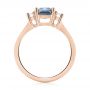 14k Rose Gold 14k Rose Gold Custom Three Stone Blue Sapphire And Diamond Engagement Ring - Front View -  103468 - Thumbnail