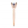 18k Rose Gold 18k Rose Gold Custom Three Stone Blue Sapphire And Diamond Engagement Ring - Side View -  103484 - Thumbnail