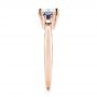 18k Rose Gold 18k Rose Gold Custom Three Stone Blue Sapphire And Diamond Engagement Ring - Side View -  103484 - Thumbnail