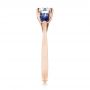 18k Rose Gold 18k Rose Gold Custom Three Stone Blue Sapphire And Diamond Engagement Ring - Side View -  103507 - Thumbnail