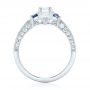 18k White Gold 18k White Gold Custom Three Stone Blue Sapphire And Diamond Engagement Ring - Front View -  102926 - Thumbnail