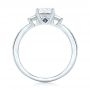  Platinum Custom Three Stone Diamond Engagement Ring With Blue Sapphires - Front View -  102992 - Thumbnail