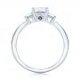 14k White Gold 14k White Gold Custom Three Stone Diamond Engagement Ring With Blue Sapphires - Front View -  102992 - Thumbnail