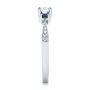 18k White Gold 18k White Gold Custom Three Stone Blue Sapphire And Diamond Engagement Ring - Side View -  102250 - Thumbnail