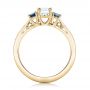 18k Yellow Gold 18k Yellow Gold Custom Three Stone Blue Sapphire And Diamond Engagement Ring - Front View -  102250 - Thumbnail